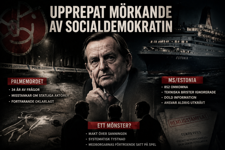 ”Upprepat Mörkande av Socialdemokratin” Palmemordet Och MS/Estonia