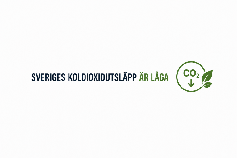 Sveriges koldioxidutsläpp är låga