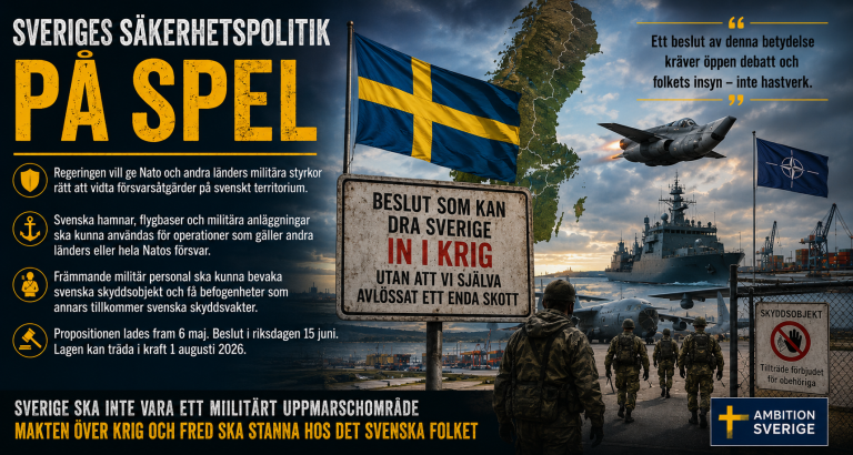 Regeringen vill göra Sverige till ett militärt uppmarschområde