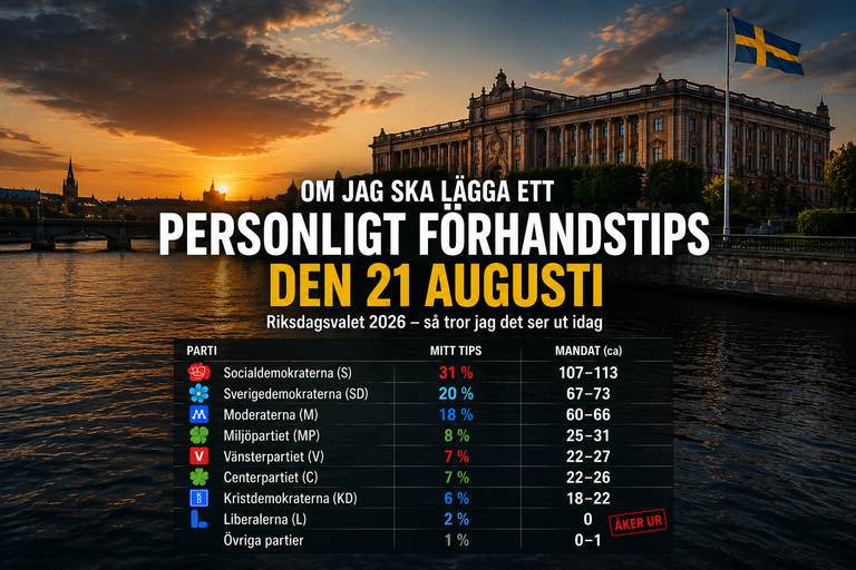 Valet 2026: Här är mitt tips – och det verkliga dramat börjar efter valnatten