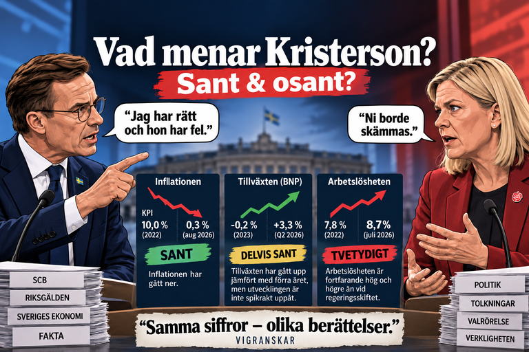 Kristersson: ”Jag har rätt och hon har fel” – men vad säger siffrorna?