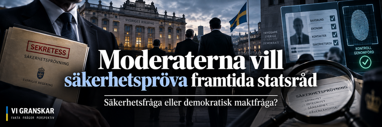 Moderaterna vill säkerhetspröva framtida statsråd