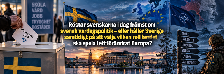 Röstar svenskarna i dag främst om svensk vardagspolitik – eller håller Sverige samtidigt på att välja vilken roll landet ska spela i ett förändrat Europa?
