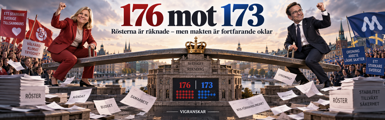 176 mot 173 – Sverige har räknat rösterna, men makten är fortfarande oklar