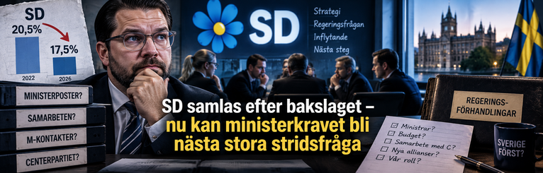 SD samlas efter bakslaget – nu kan ministerkravet bli nästa stora stridsfråga